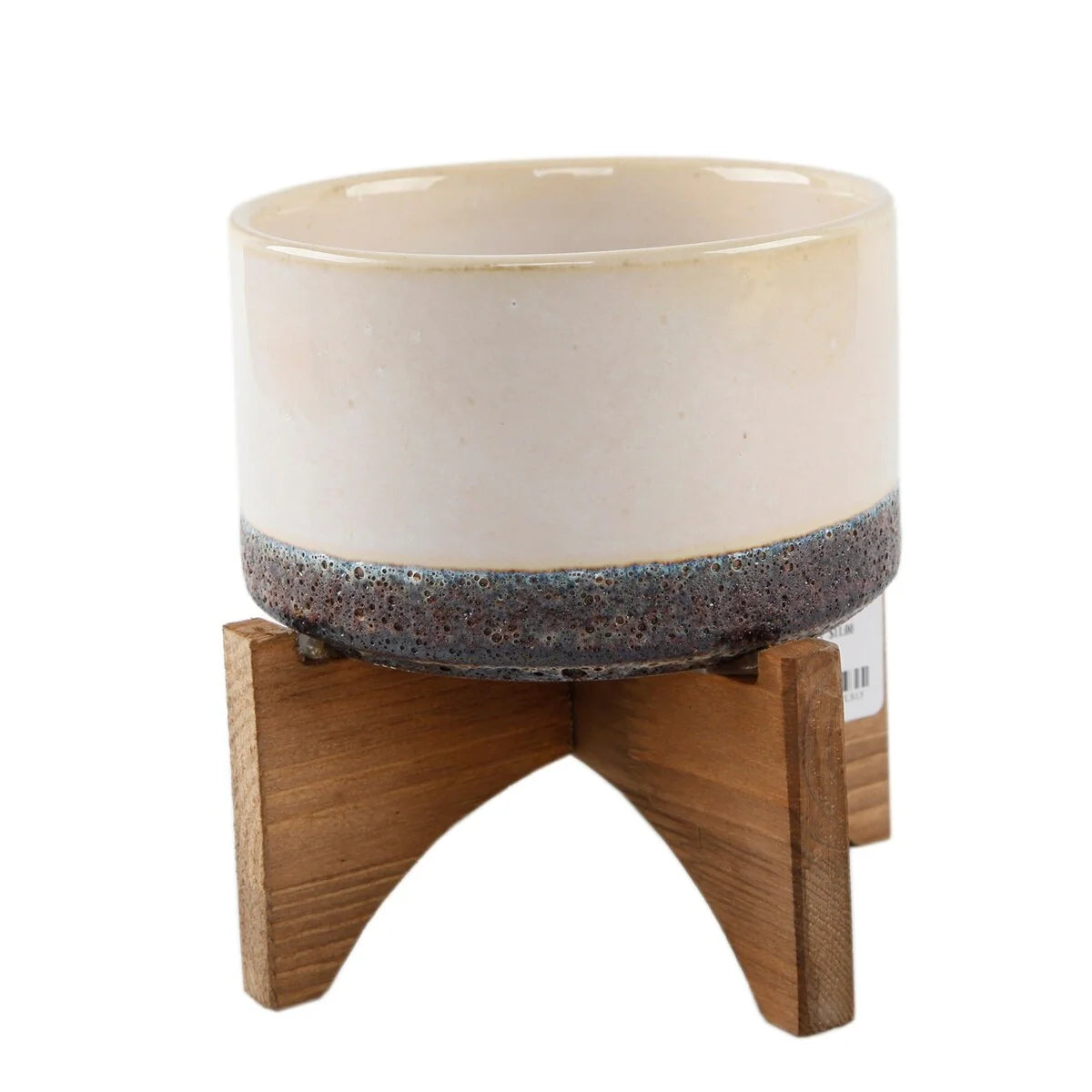 Mid-Century 6.25" Lava Pot on Woodstand