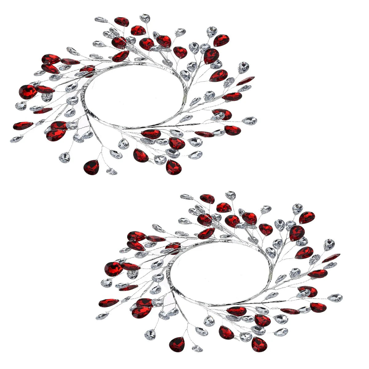4.5" Metal Jewel Candle Ring Set of 2 - 11