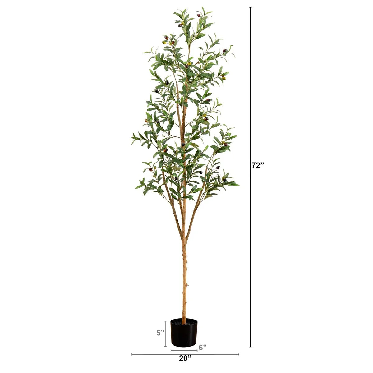 6' Artificial Olive Tree with Natural Trunk - Green