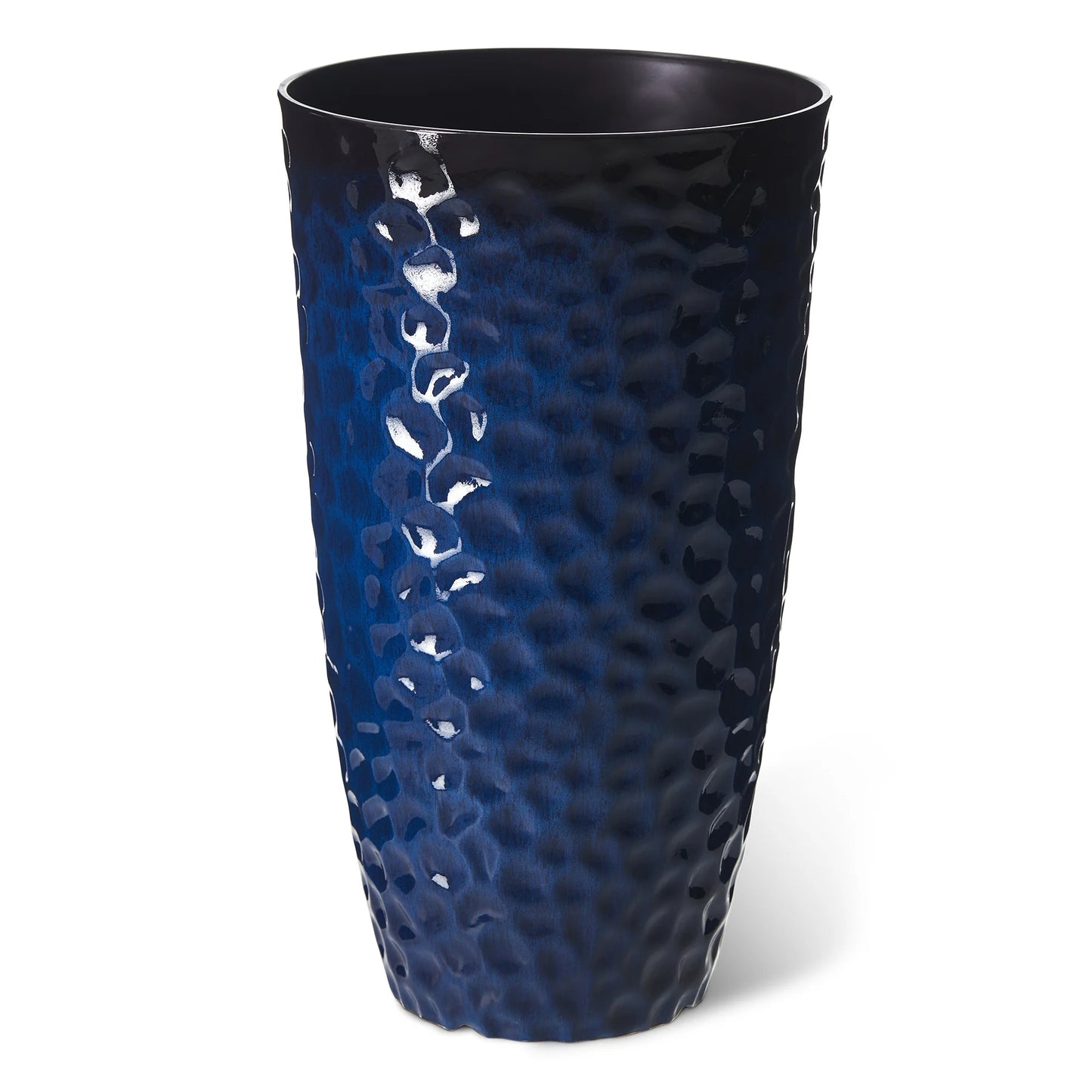 Glitzhome 23.75"H Set of 2 Oversized Eco-Friendly PP and Stone Honeycomb Textured Blue/Green/Red Tall Plastic Planter