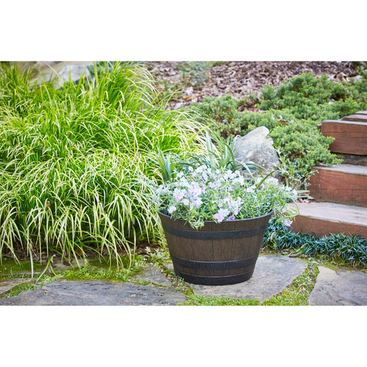 Southern Patio 22.5 in. Whiskey Barrel Planter with Wheels
