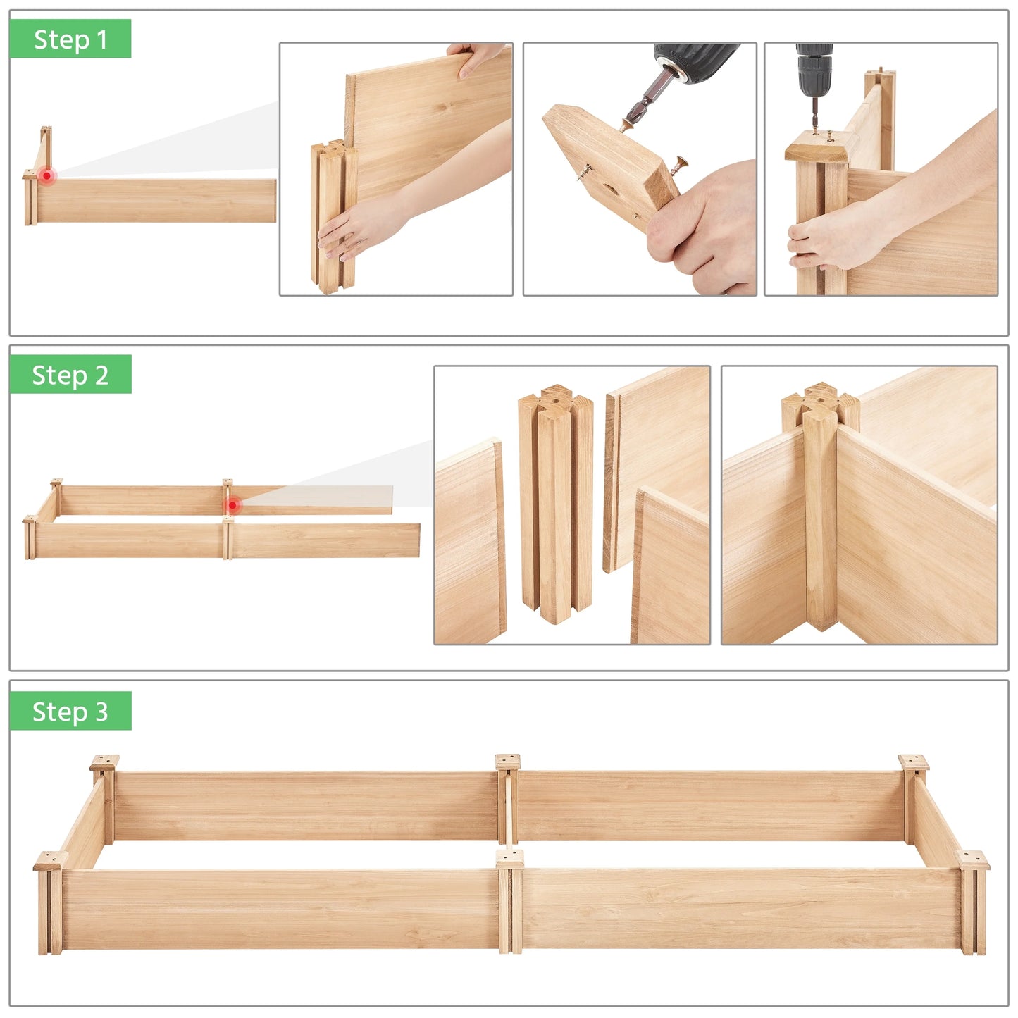 Yaheetech Wooden Raised Garden Bed Planter Box for Garden/Yard