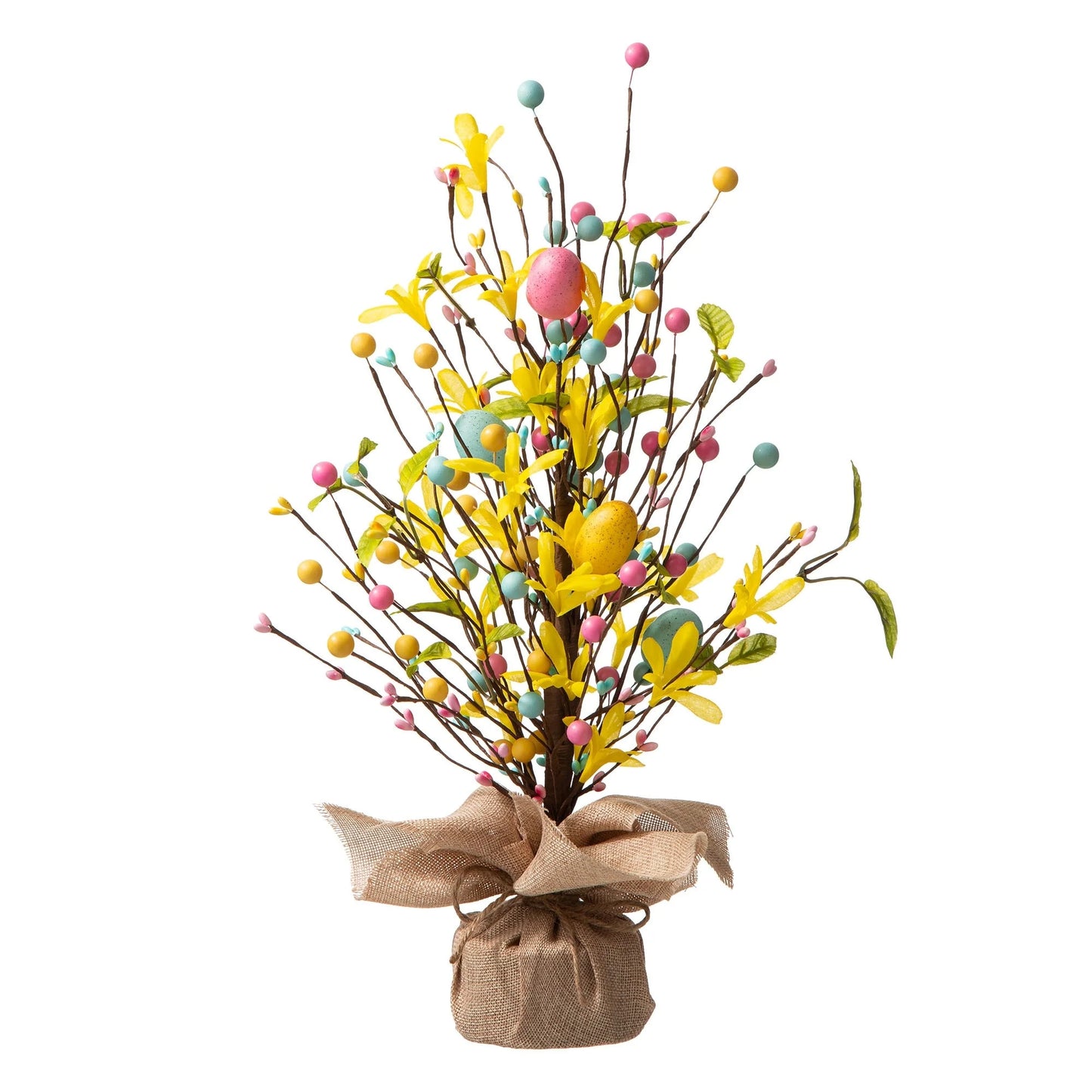 Glitzhome 18"H Easter Eggs Blossom Table Tree Spring Artificial Plants Centerpieces