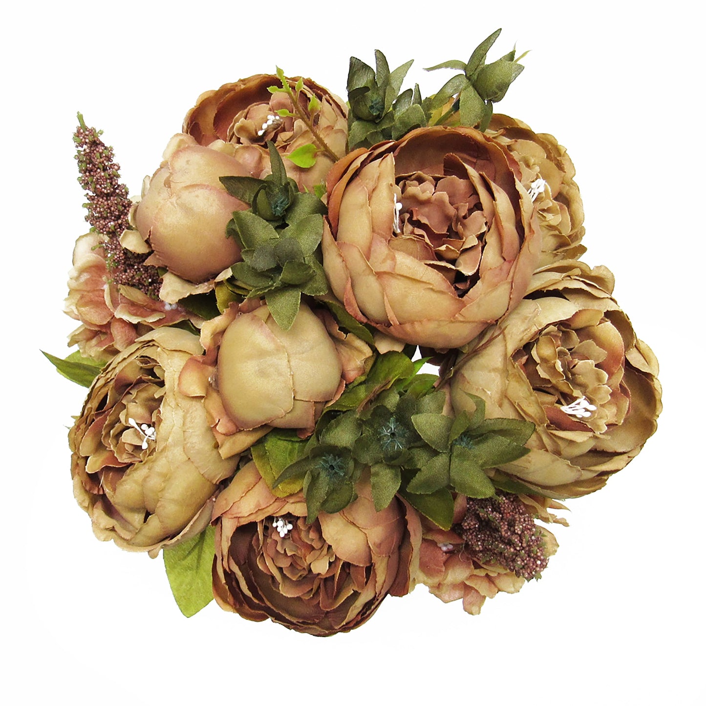 Artificial Mixed Peony Hydrangea Flower Stem Bush Bouquet 19in