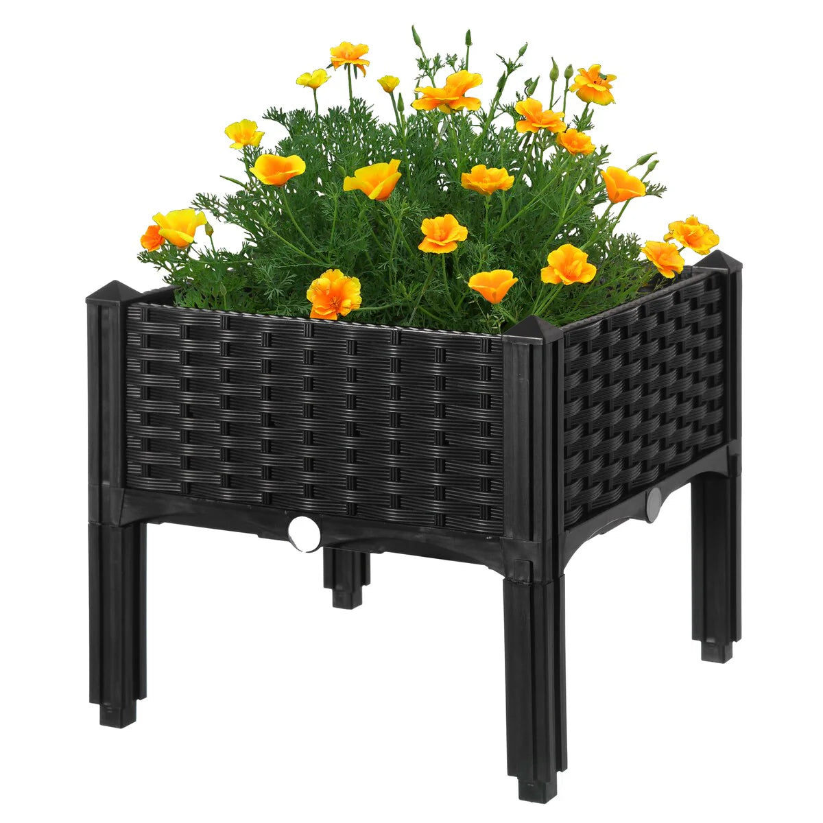 Rattan Raised Garden Bed Flower Planter