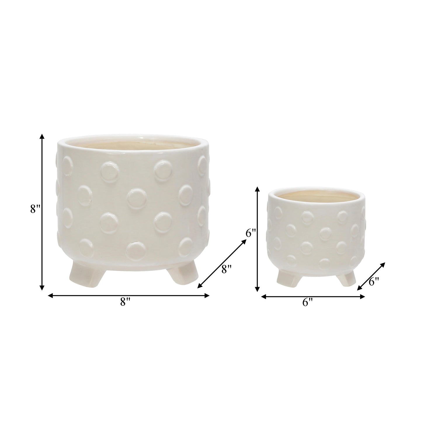 Sagebrook Home Artisan Crafted Ceramic Planter Set