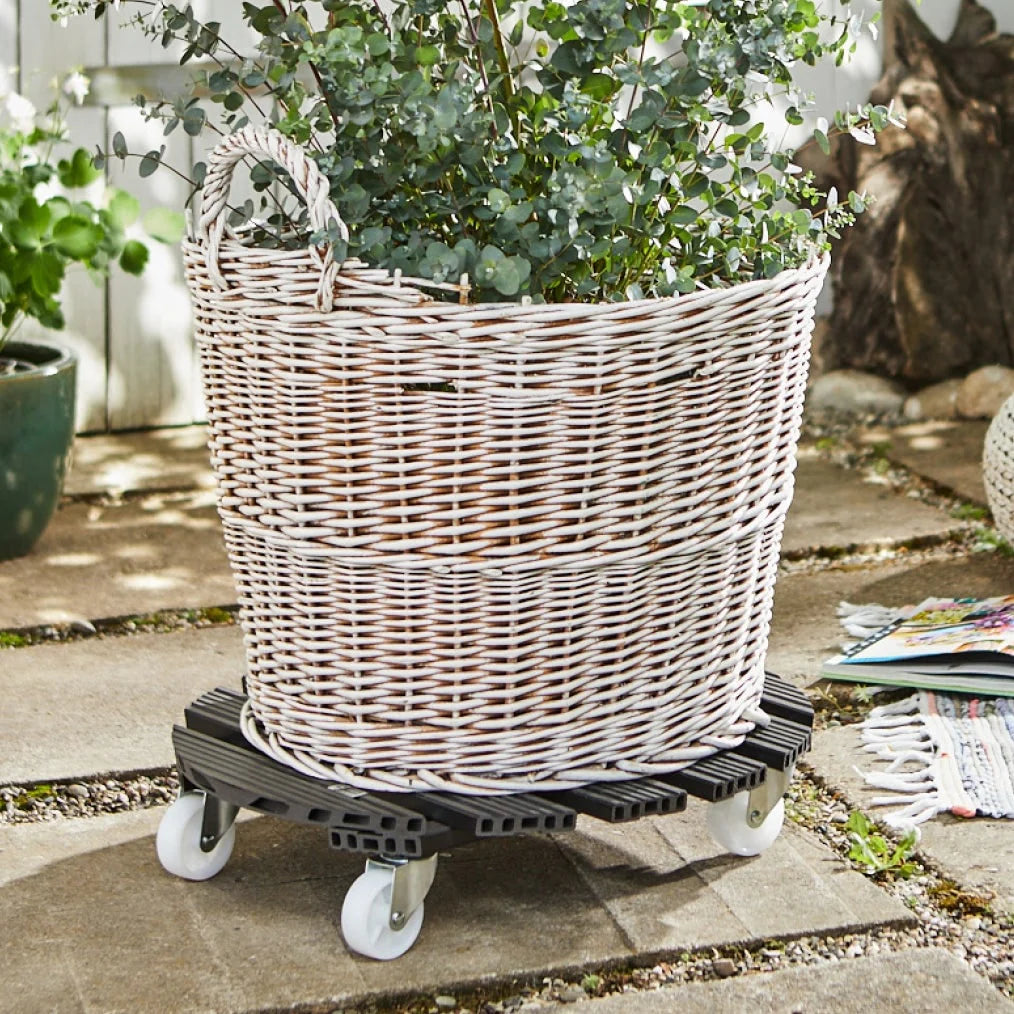 WAGNER design yourself 20" X-Large Round WPC Plant Caddy, Indoor/Outdoor, with Brakes