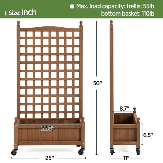 Yaheetech Raised Garden with Trellis Planter Box for Climbing Plants