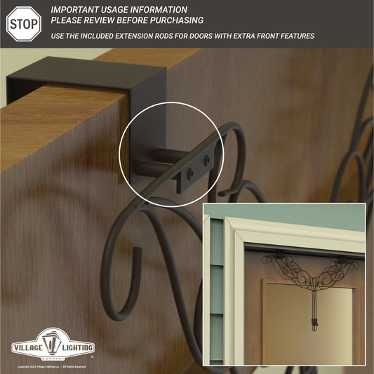 Adjustable Wreath Hanger for Door - Colonial (Brown) - Brown