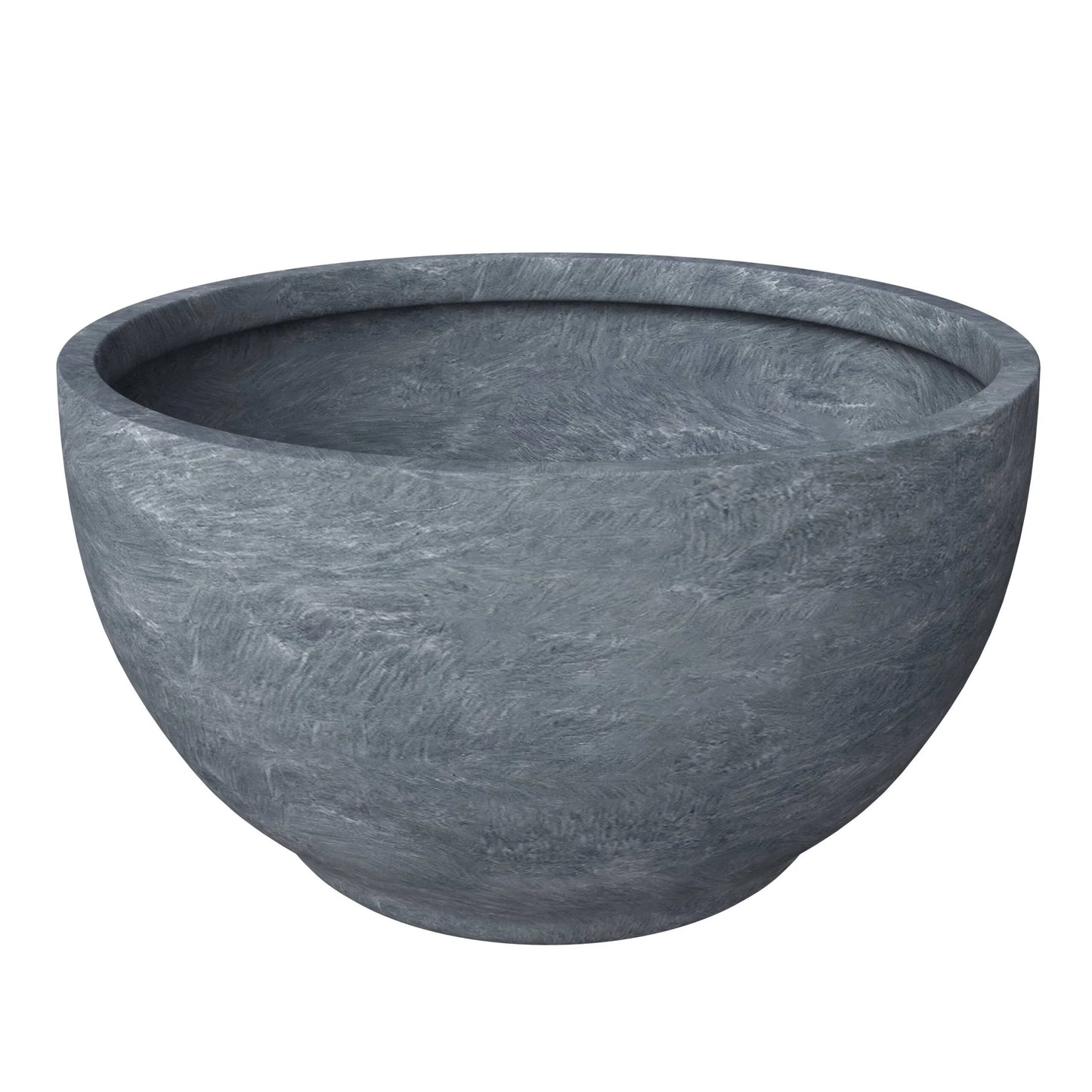 Grove Modern Round Fiberstone and MgO Clay Plant Pot with Drainage Holes for Indoor & Outdoor Home Office Yard Patio Decor