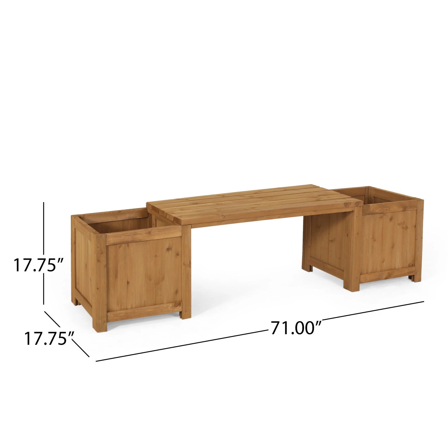 Elina Outdoor Fir Wood Outdoor Planter Bench by Christopher Knight Home