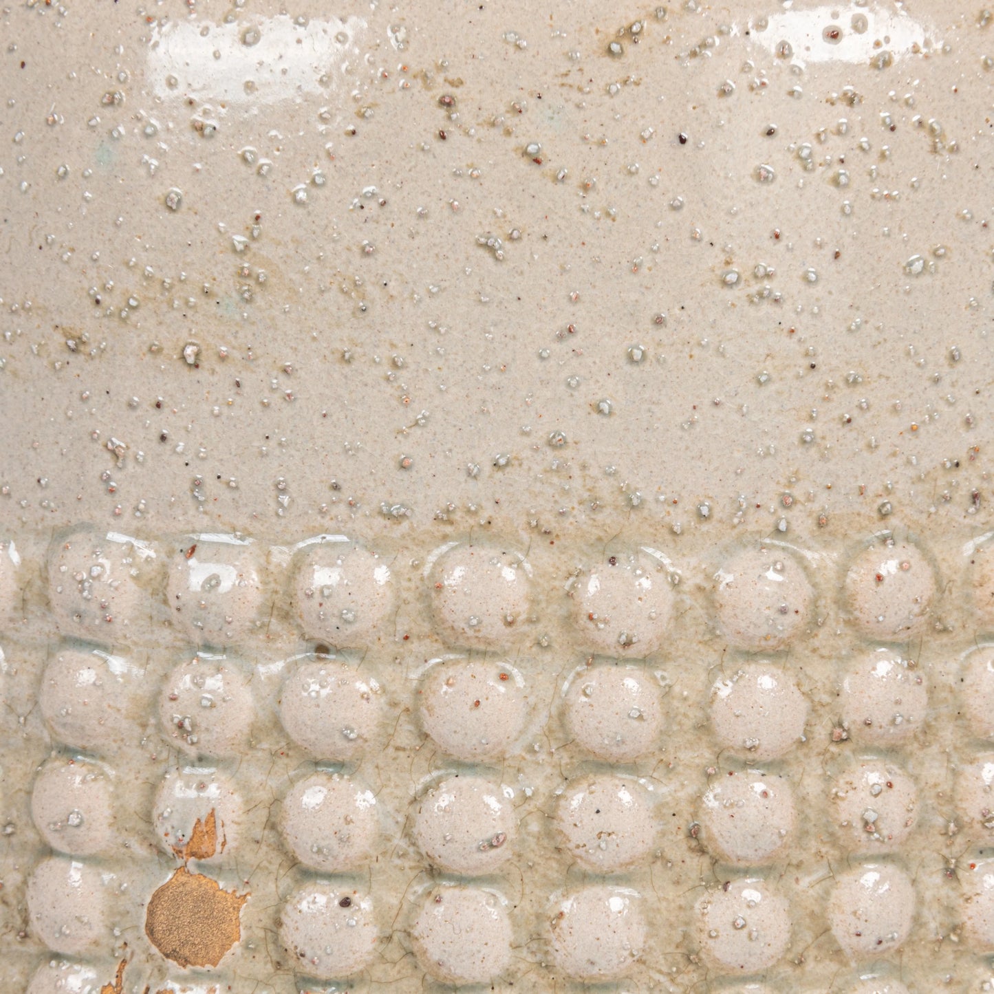 Round Terra-cotta Hobnail Planter Vase with Heavily Distressed Finish