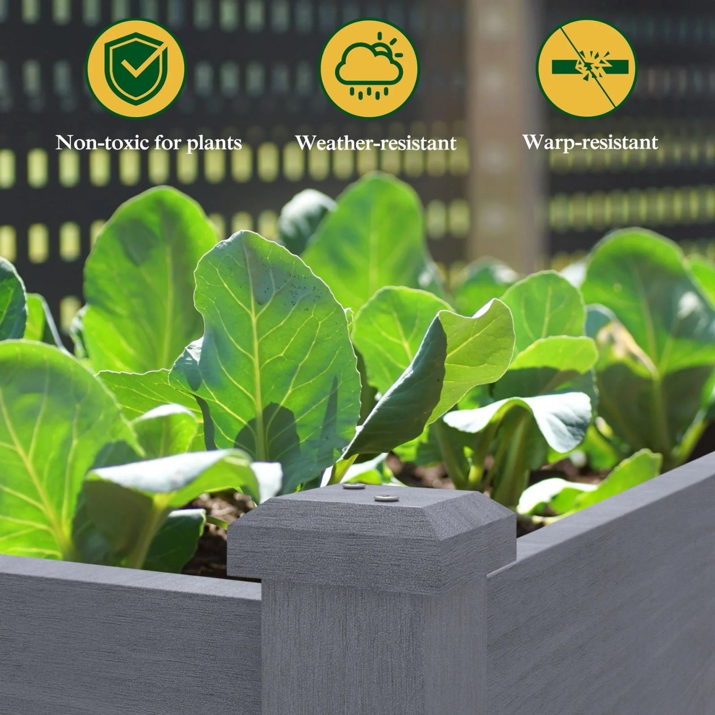 VEIKOUS Wood Raised Garden Bed Elevated Planter Box with Drainage Holes - 46.8''W x 22.4''D x 30.3''H