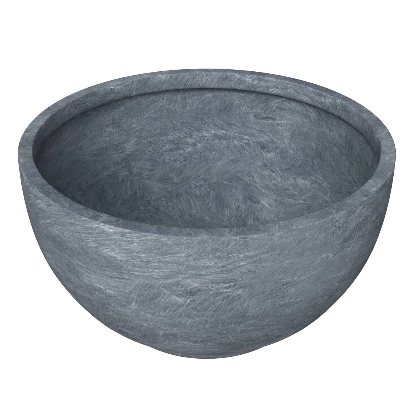 Grove Modern Round Fiberstone and MgO Clay Plant Pot with Drainage Holes for Indoor & Outdoor Home Office Yard Patio Decor