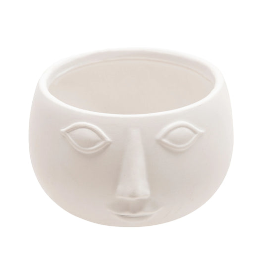 Sagebrook Home Ceramic Contemporary Face Planter - 7" x 7" x 4"