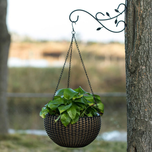 Decorative Metal Wall Mounted Hook for Hanging Plants, Bracket Hanger Flower Pot Holder, 2 Pack