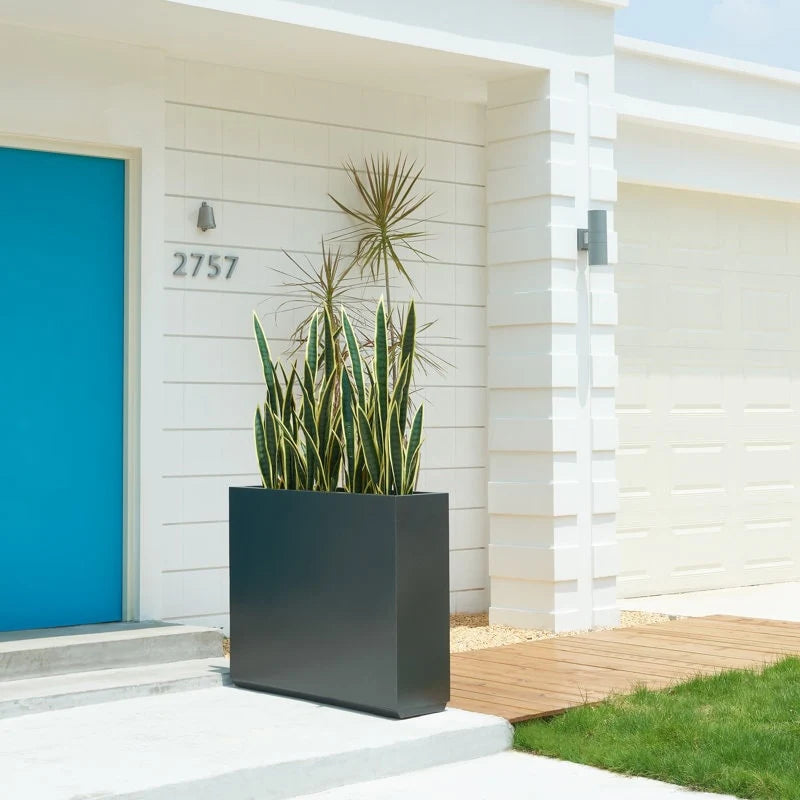 Metallic Heavy Planter for Outdoor Plants, 38Lx10Wx30H Inches Tall and Long Metal Divider Planter Box - 38"x30"x10"