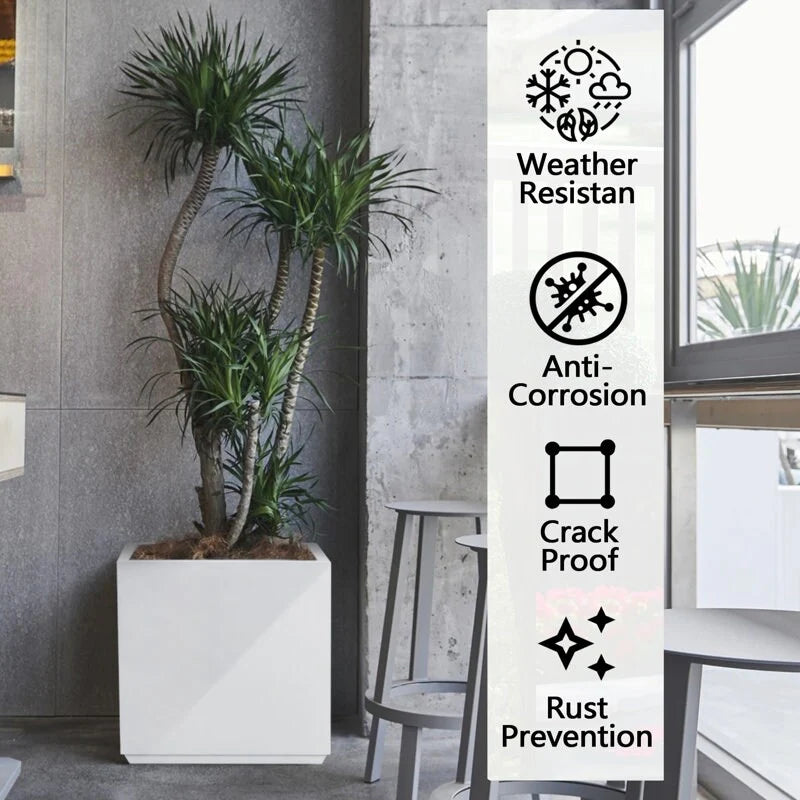 Metallic Heavy Planter for Outdoor Plants Tall and Long Metal Divider Planter Box