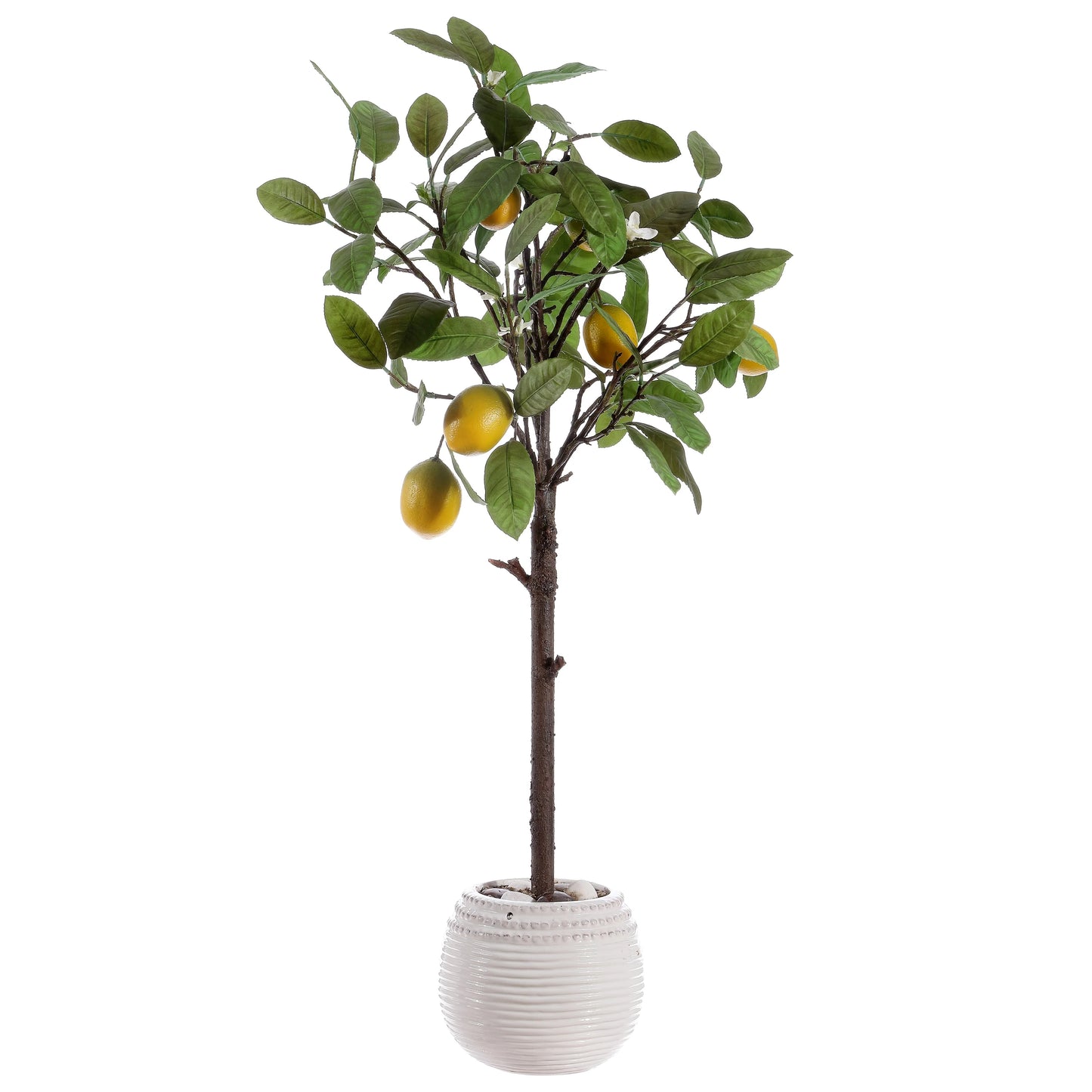 SAFAVIEH Faux Lemon Potted Tree - Pot: White - 21"W x 20"D x 35"H