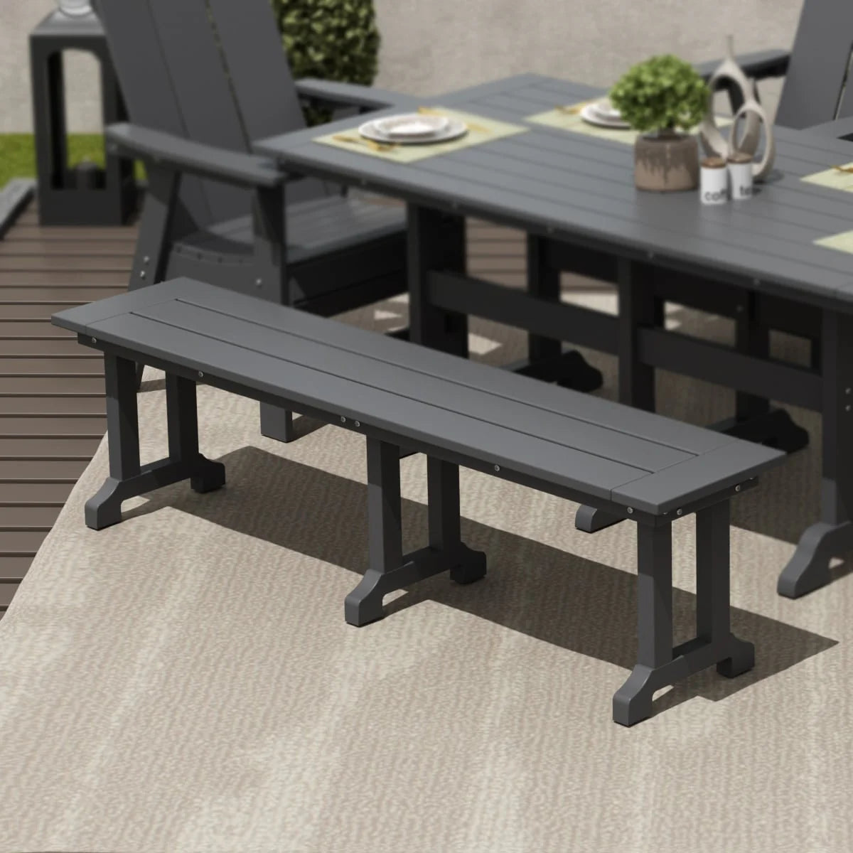 Polytrends Laguna Hdpe All Weather Outdoor Patio 65" Bench