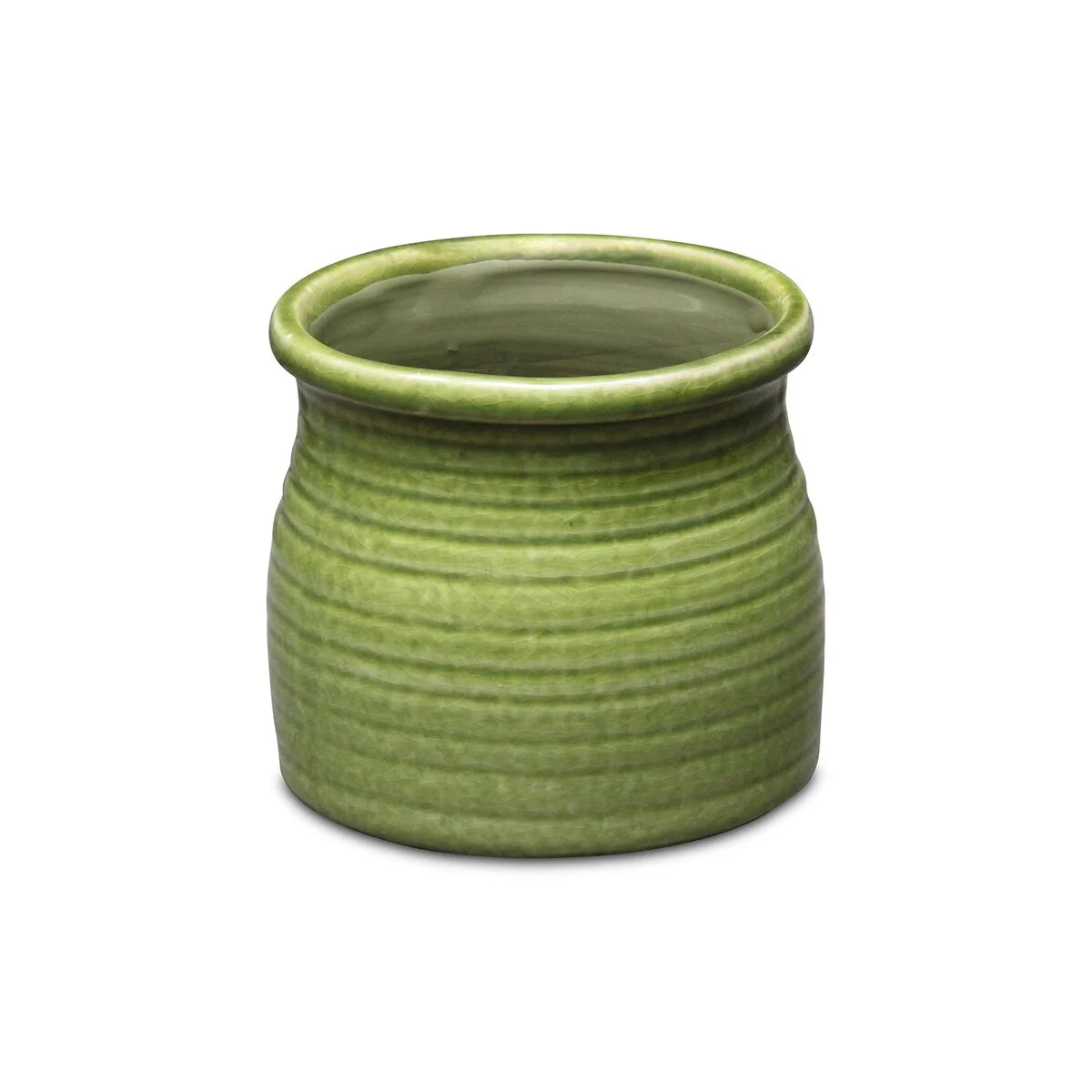 Kifon Curved Ceramic Ceramic Pot - Olive Green