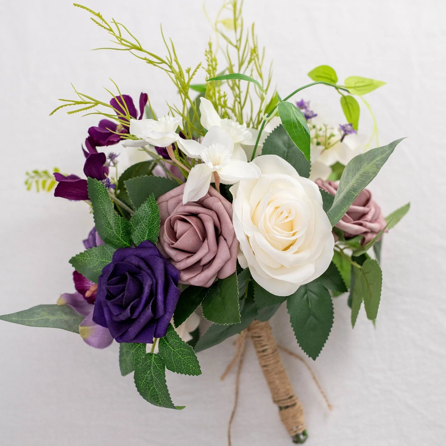 11 Inch Wedding Bouquet, Boho Bridesmaid Bouquet, Real Touch Bridal Bouquet, Floral Arrangement for Wedding