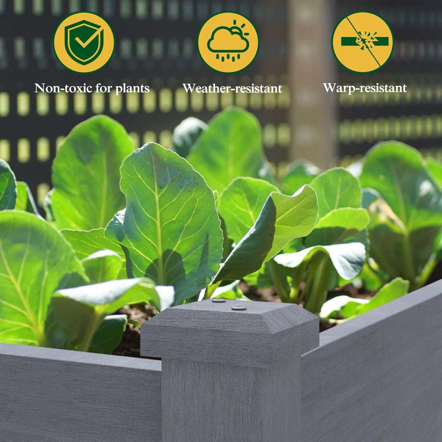 VEIKOUS Wood Raised Garden Bed Planter Box with Four Wheels and Legs, 46.8''W x 22.4''D x 33''H - 46.8''W x 22.4''D x 33''H