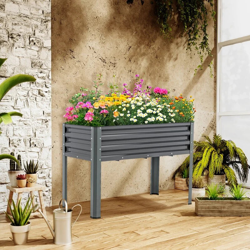 Raised Garden Bed with Legs, Standing Planter Box Growing Herb Bed