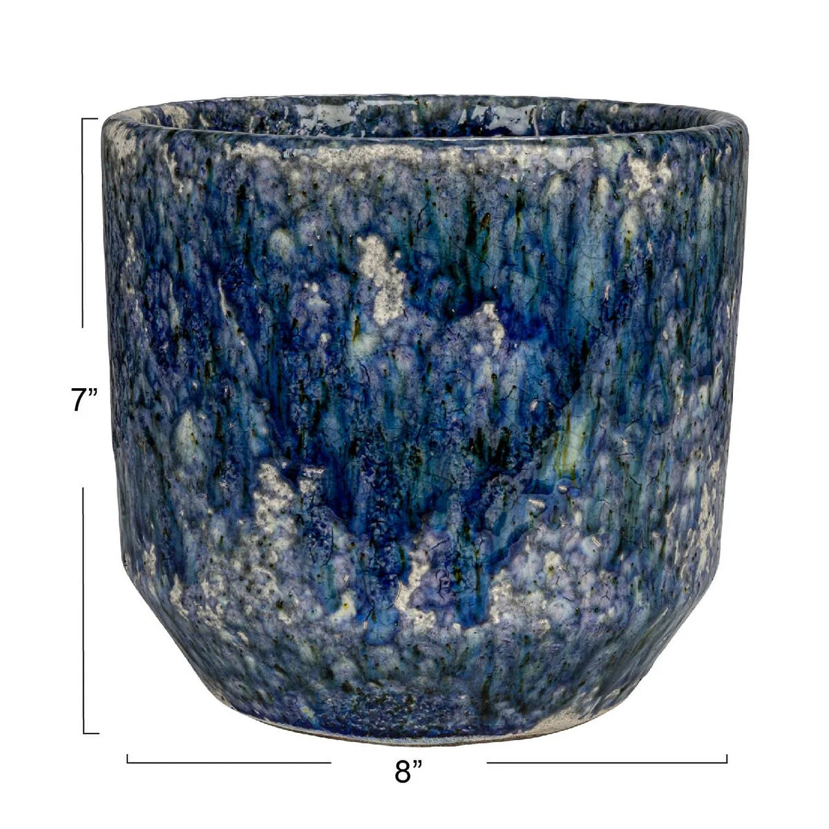 Decorative Terra-cotta Planter with Crackle Glaze