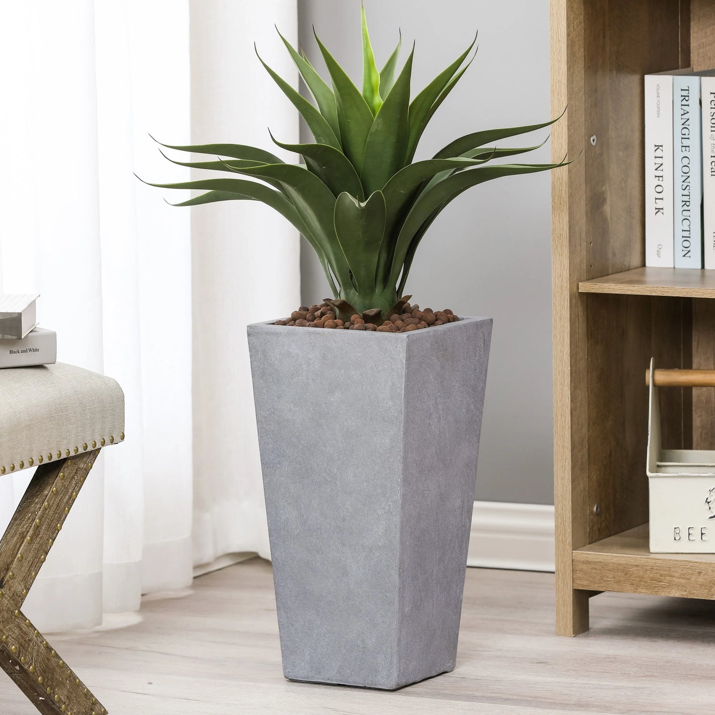 Tall Tapered Square Indoor & Outdoor MgO Planter