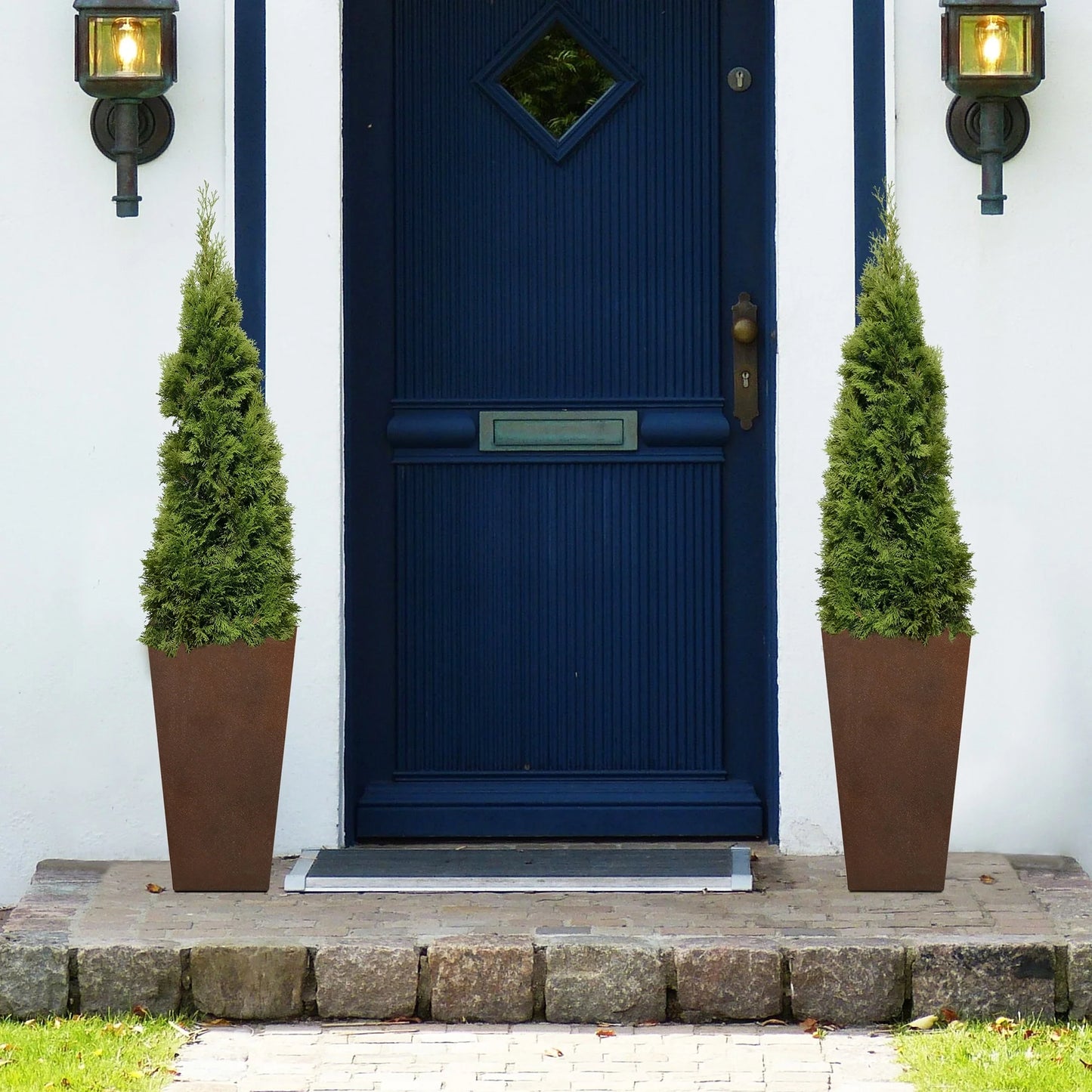 Rustic Brown Handcrafted Medium Angled Planter by Havenside Home - 18.5" H