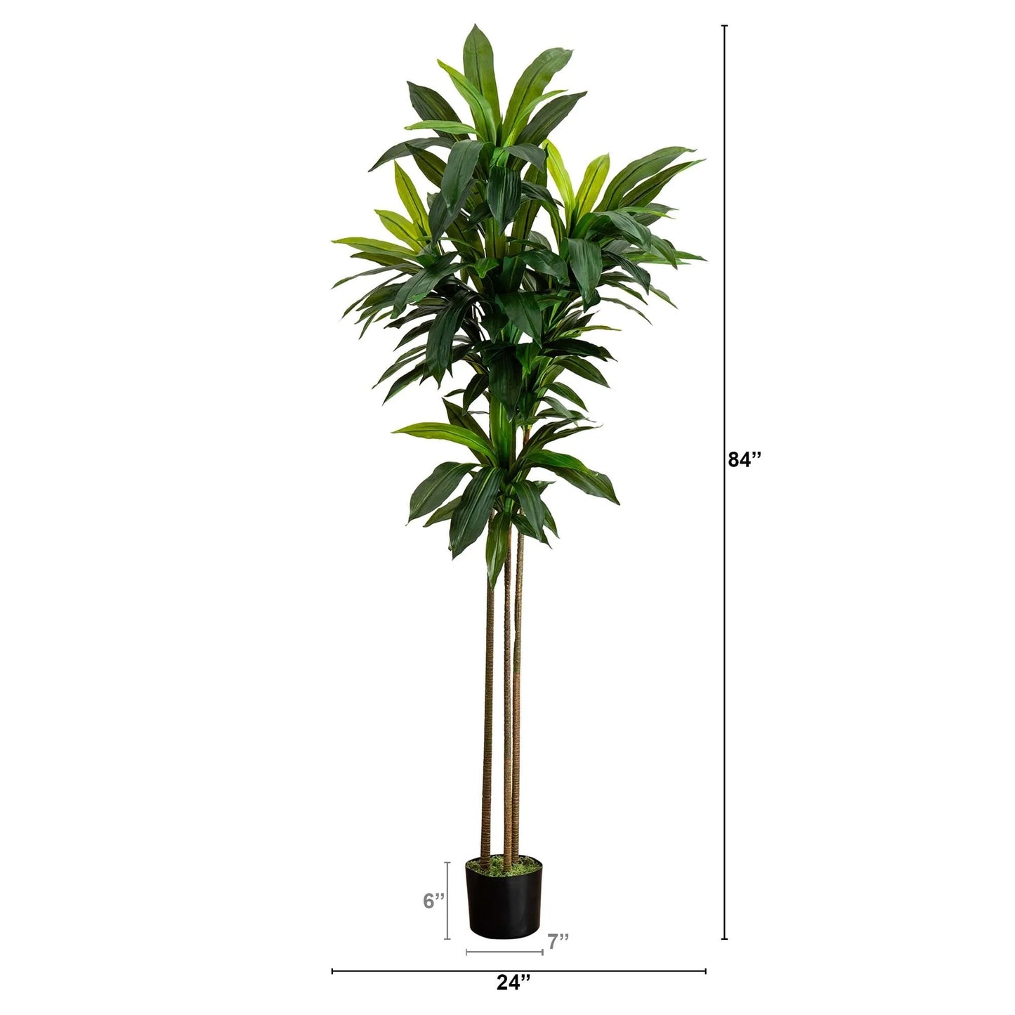 Potted Artificial Dracaena Tree - 7' - Green