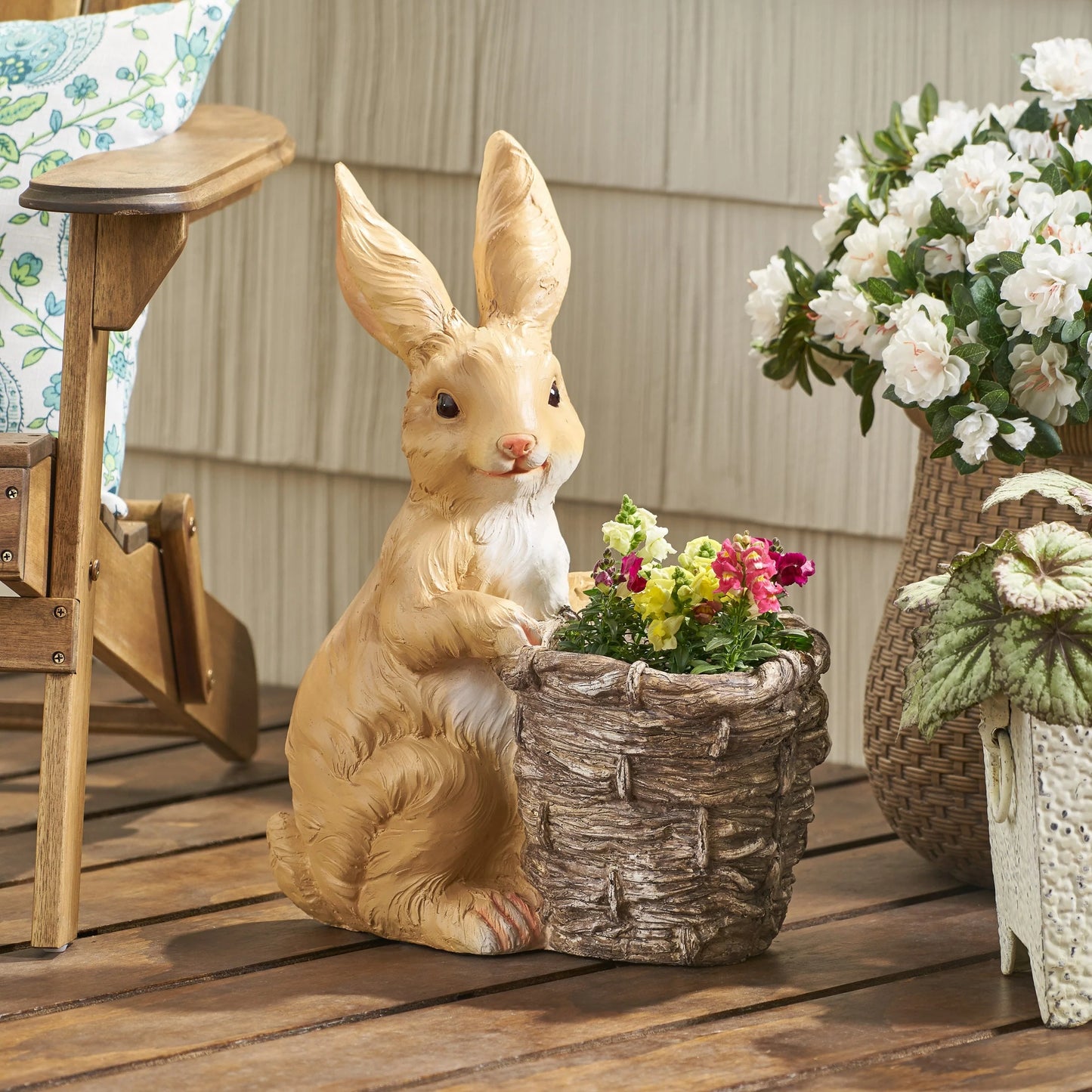 Tooke Outdoor Decorative Rabbit Planter by Christopher Knight Home - 16.00" L x 9.50" W x 21.25" H