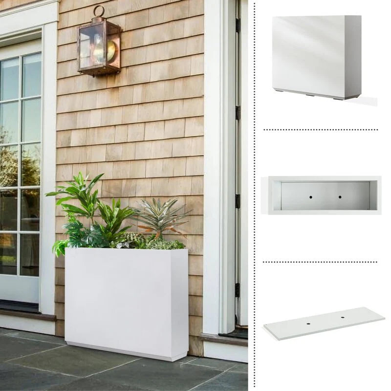 Metallic Heavy Planter for Outdoor Plants, 38Lx10Wx30H Inches Tall and Long Metal Divider Planter Box - 38"x30"x10"