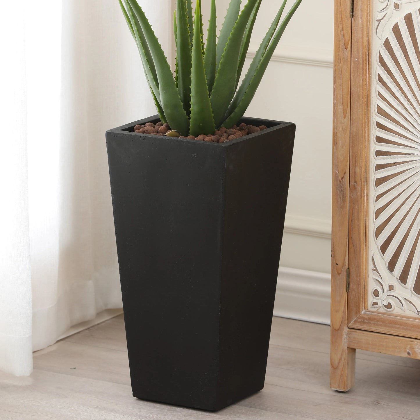 Tall Tapered Square Indoor & Outdoor MgO Planter