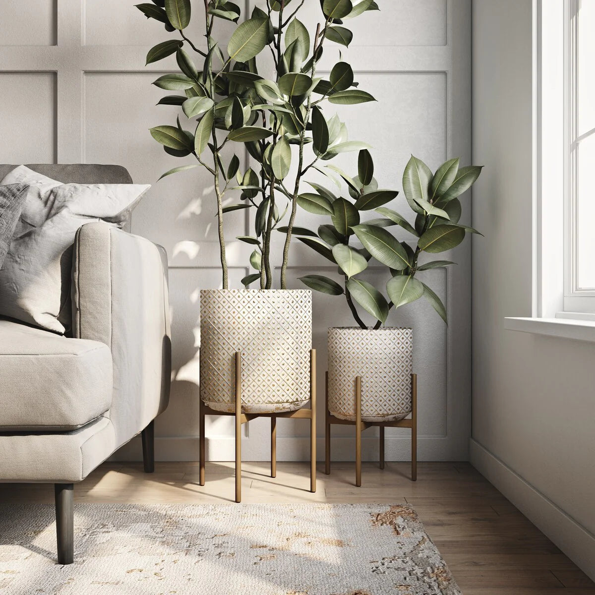 Lacey Bronze Planters (Set of 2)