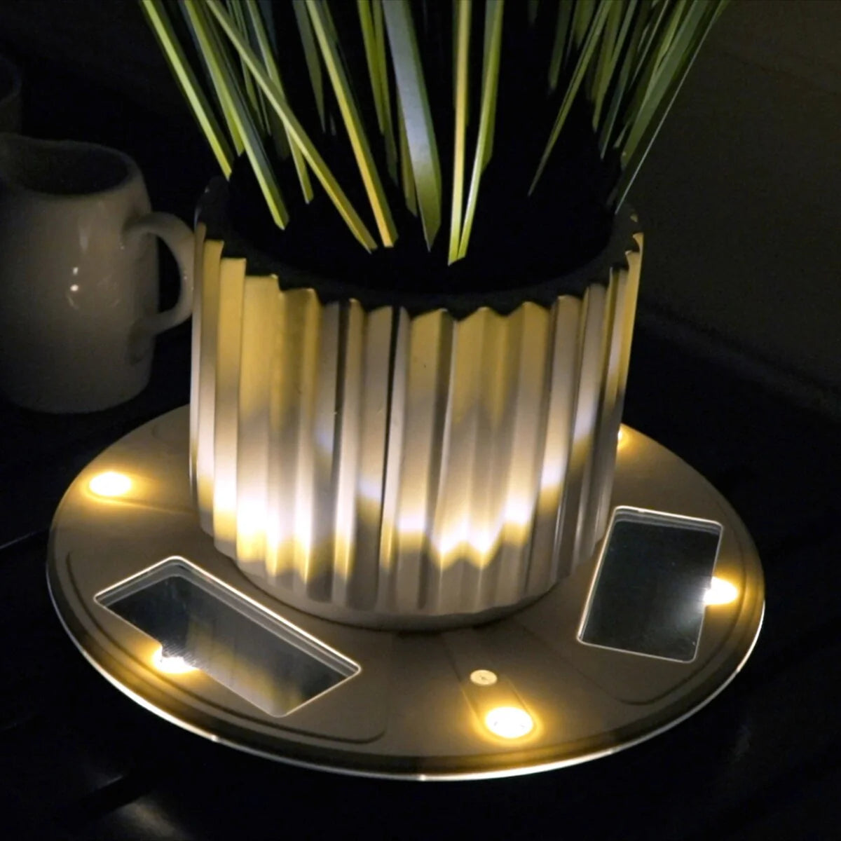 Gama Sonic Flower Decorative Planter Solar Uplight for Pot Base Stand