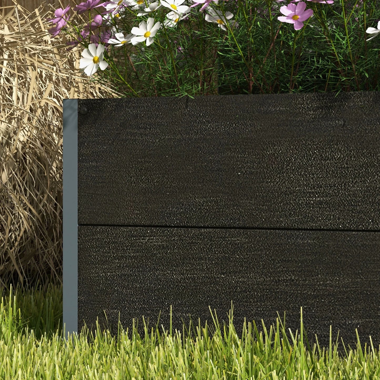 Outsunny Raised Garden Bed with Trellis for Climbing Plants, Planter Box with Drainage Gap, Freestanding Trellis Planter