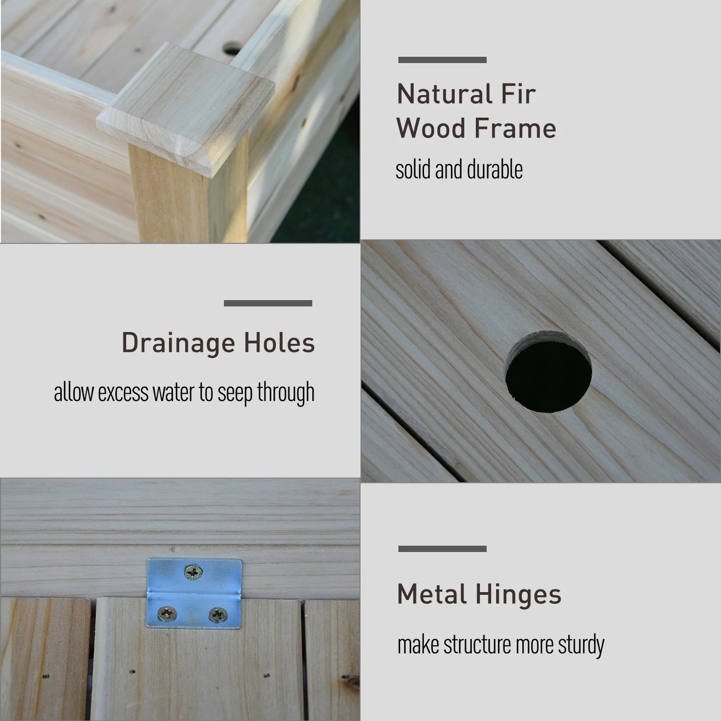 Outsunny 2-Level Raised Garden Bed Large Outdoor Planter Box with Drainage Holes, Thick Legs