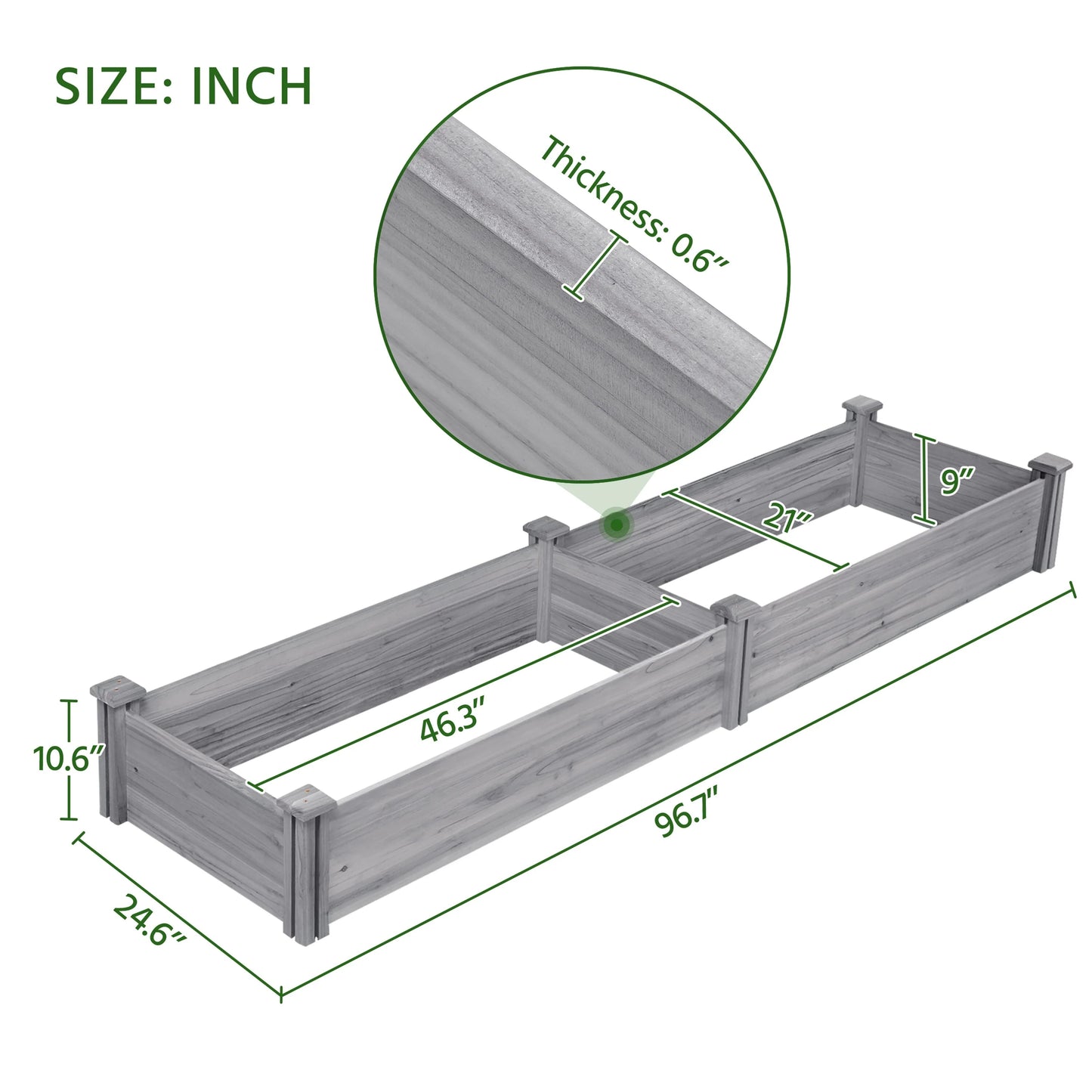 Yaheetech Wooden Raised Garden Bed Planter Box for Garden/Yard