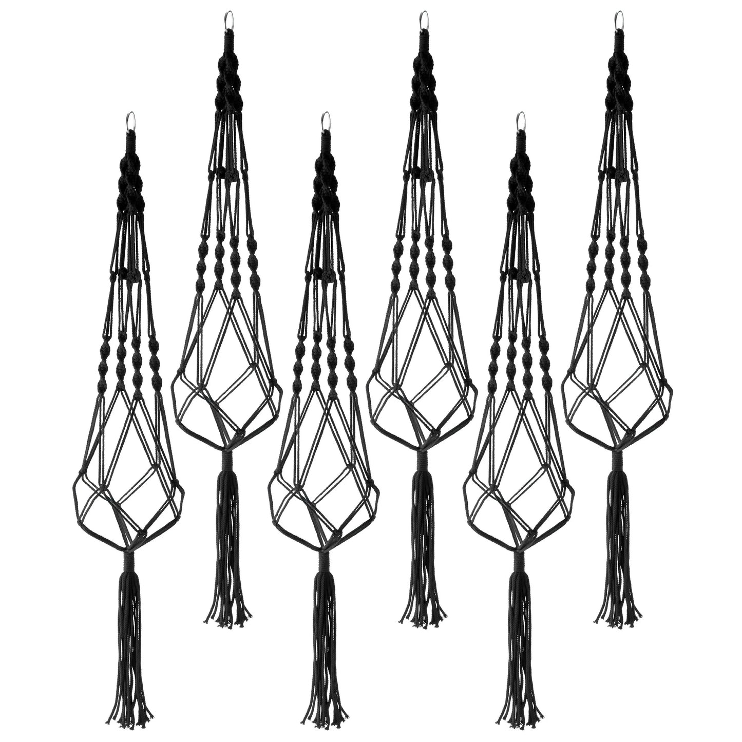 Macrame Plant Hanger (4, 6, 8 Pack) Indoor Outdoor Hanging Plant Pots Cotton Rope, Elegant for Home, Patio, Garden