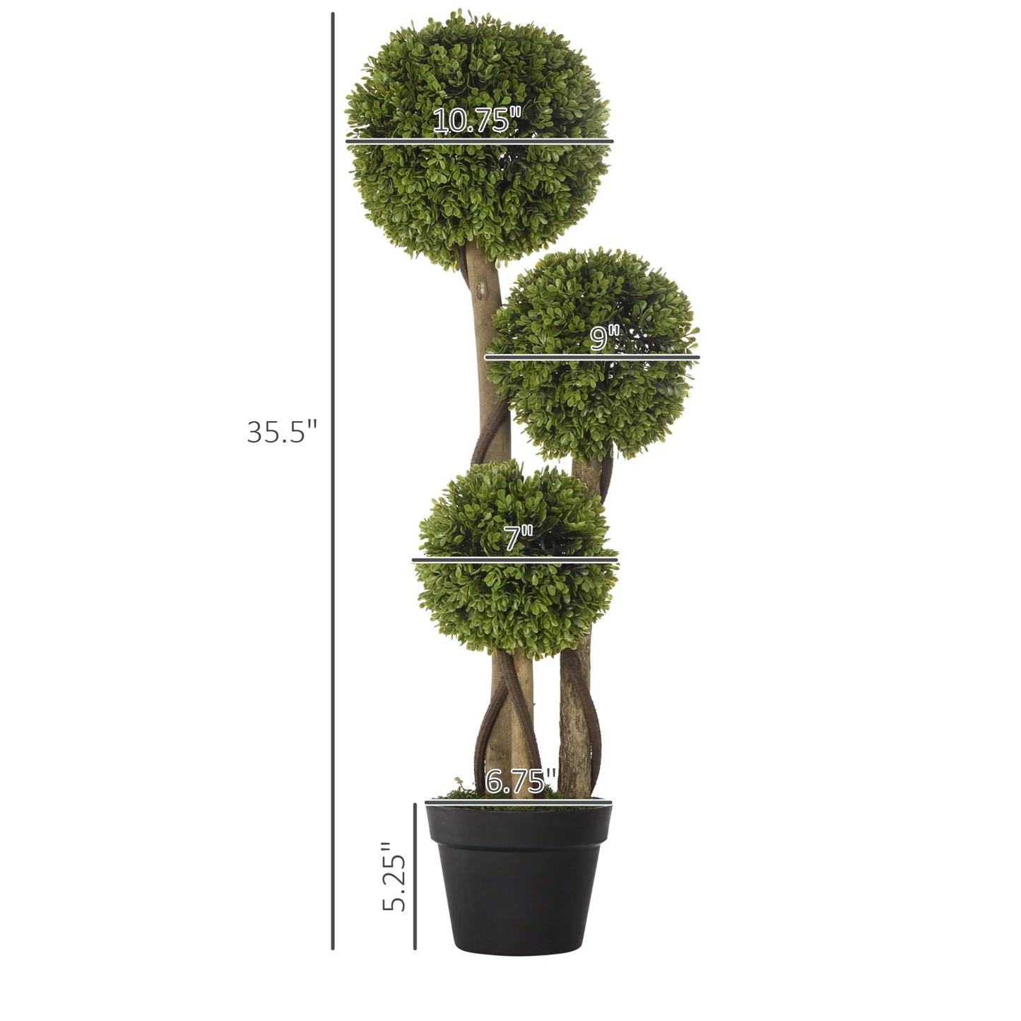 HOMCOM 35.5" Artificial Plant in Pot