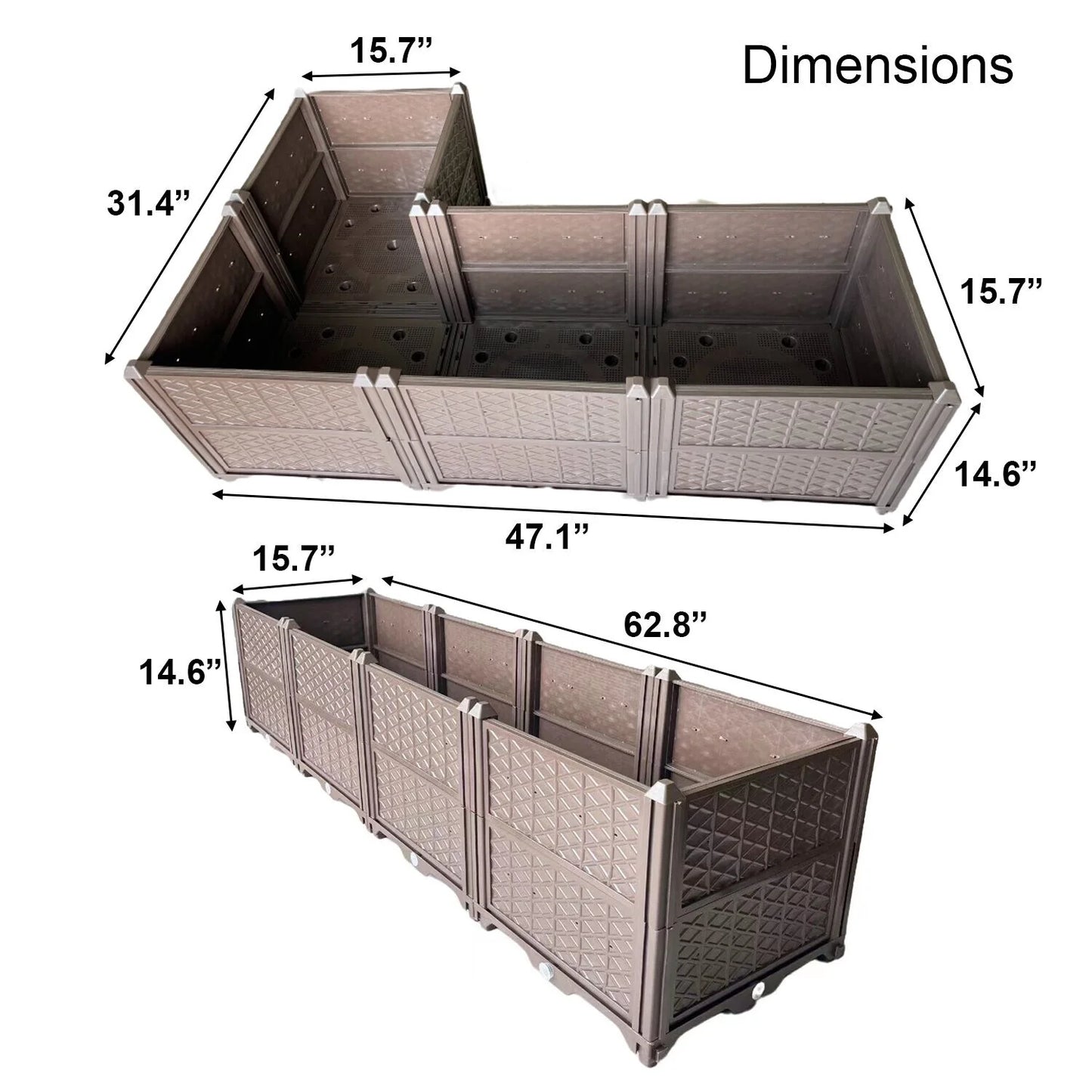 Rectangular Raised Garden Bed Kit, Planter Box