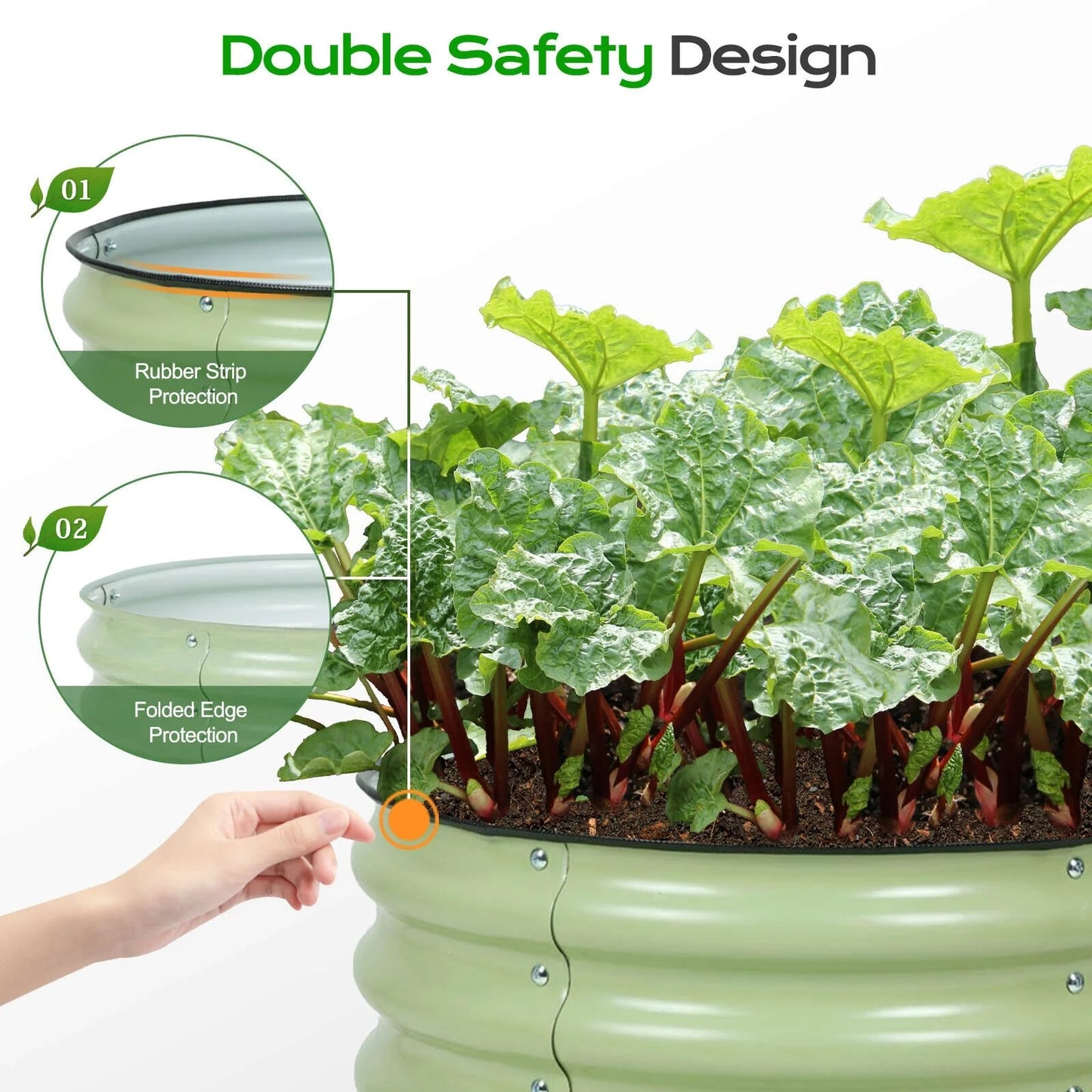 Aoodor 16.7'' Tall Aluzinc Metal Raised Garden Bed 24'' Round - Outdoor Garden Planter Box for Vegetable, Flower, Herb