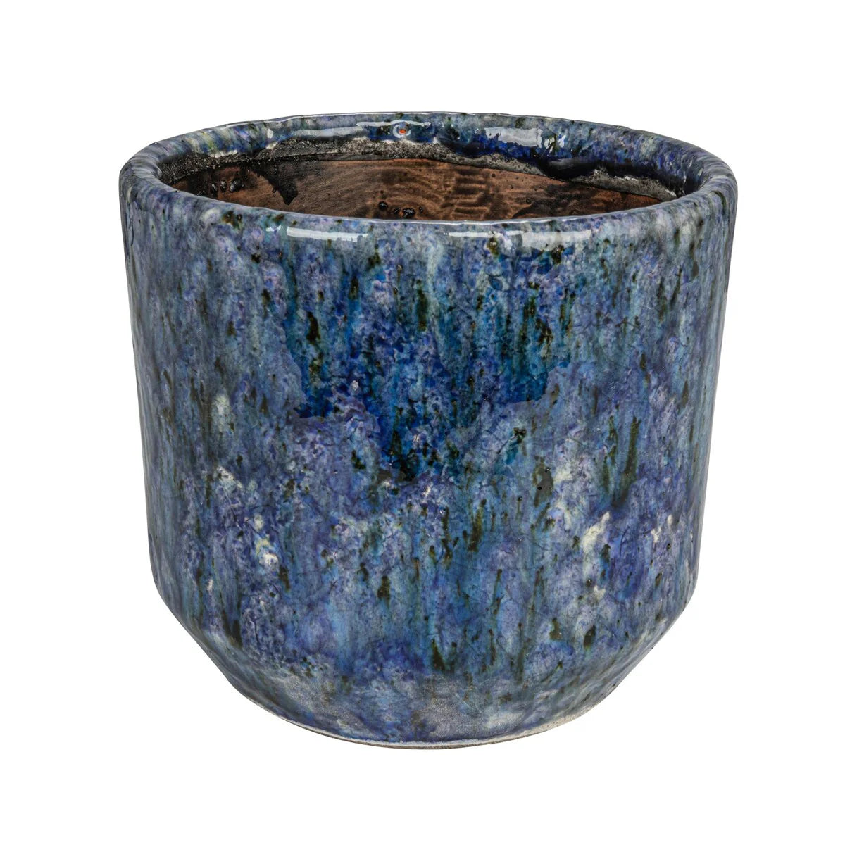 Decorative Terra-cotta Planter with Crackle Glaze