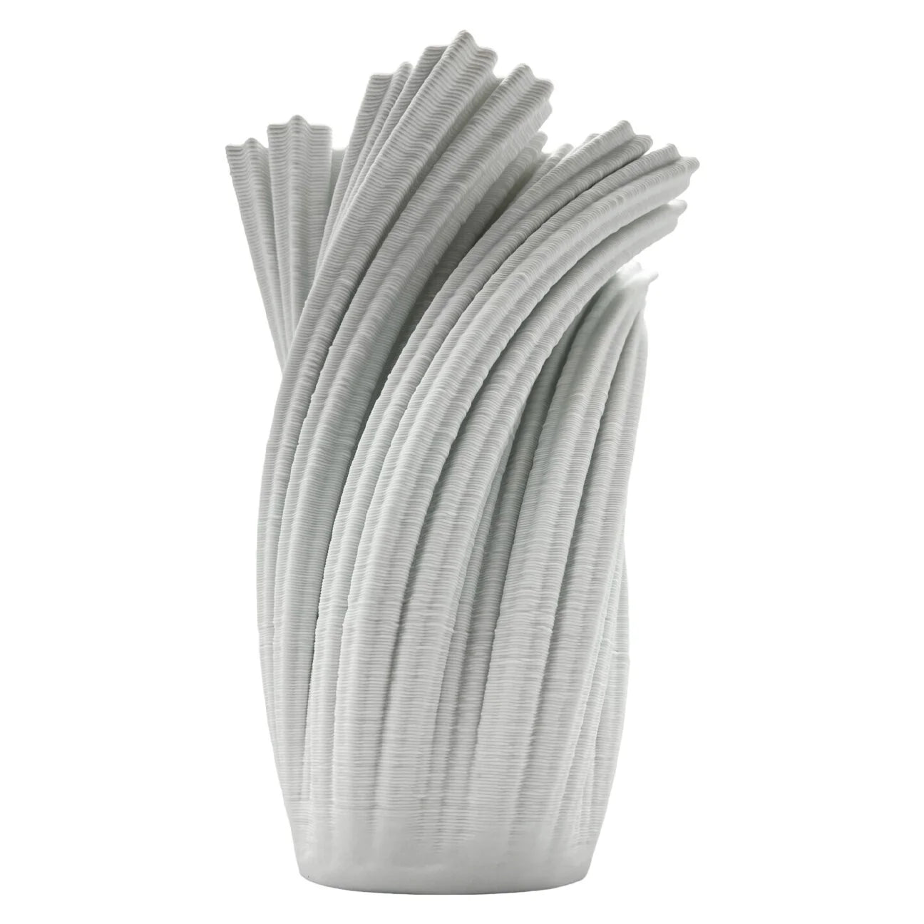 11 Inch Tall White Ceramic Vase