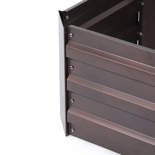 Brown Metal Rectangular Garden Bed Planter - 32" W x 20.2" D x 11.8" H