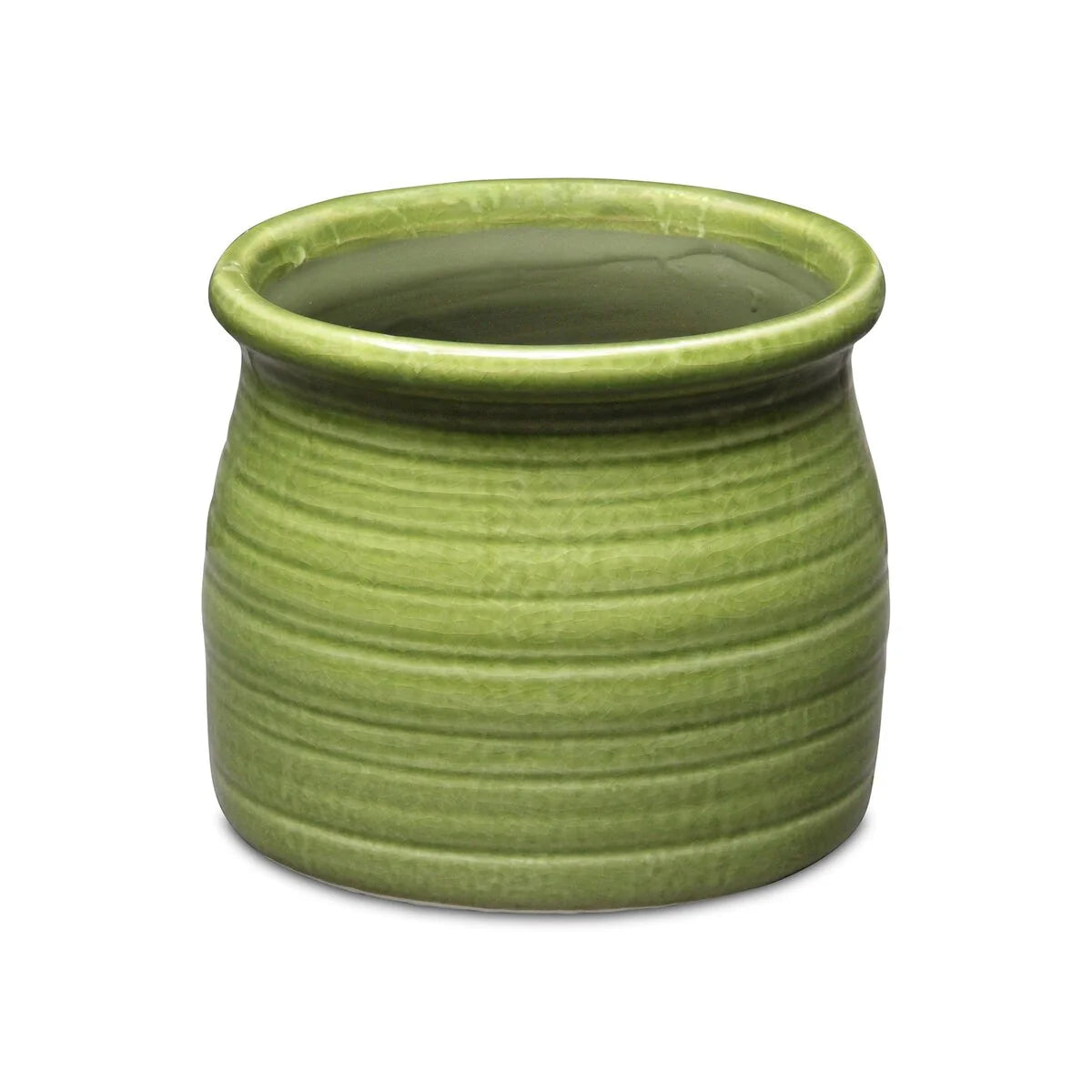 Kifon Curved Ceramic Ceramic Pot - Olive Green