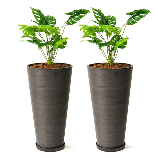 XBrand Modern 28-Inch Tall Round Planter, Modern Tapered, Indoor & Outdoor Planter