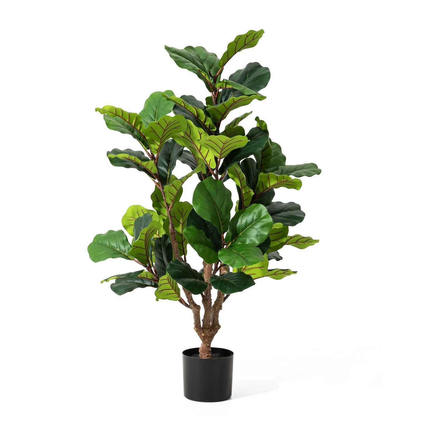 Glitzhome 3.5ft/5ft.Potted Real Touch Fiddle Leaf Fig Faux Tree